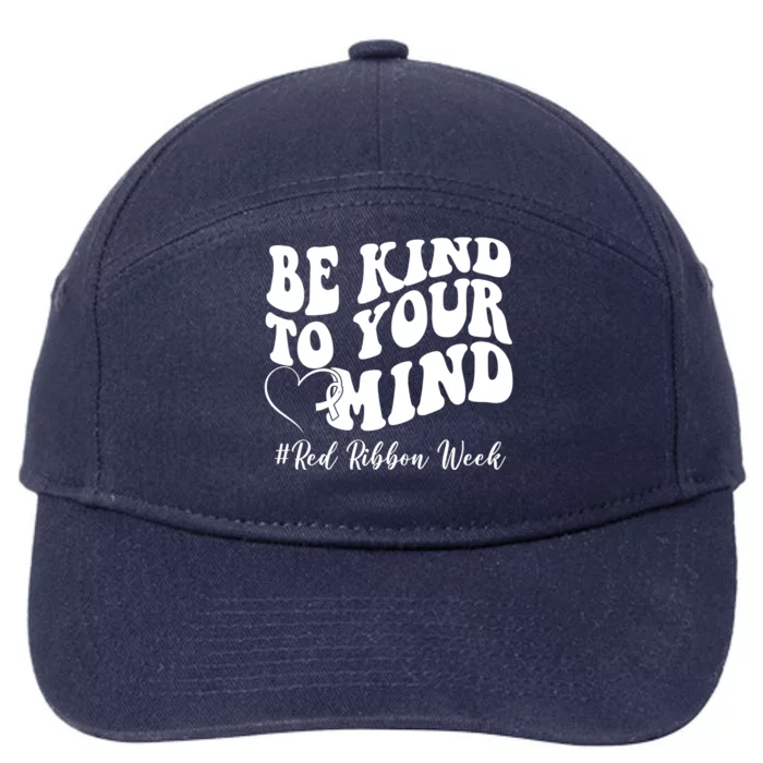 Be Kind To Your Mind Red Ribbon Week Groovy 7-Panel Snapback Hat