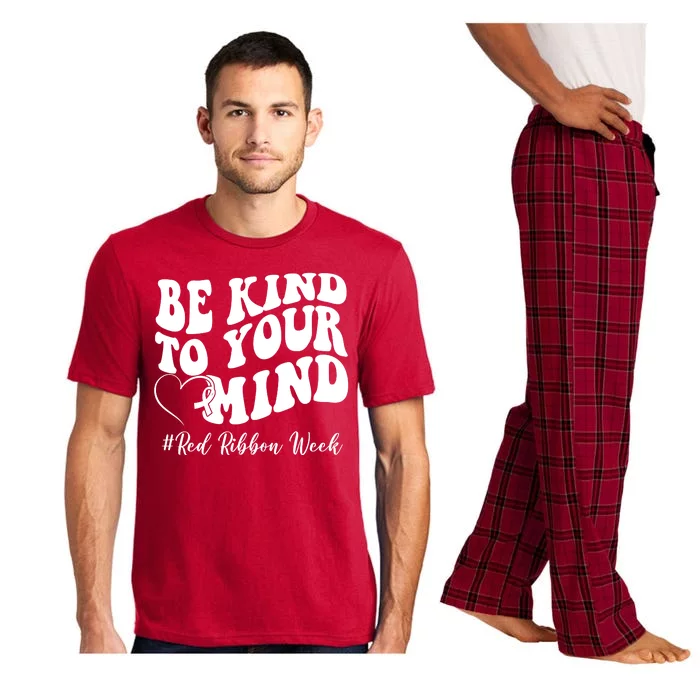 Be Kind To Your Mind Red Ribbon Week Groovy Pajama Set