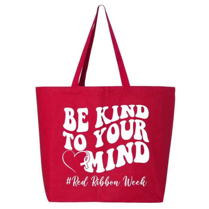 Be Kind To Your Mind Red Ribbon Week Groovy 25L Jumbo Tote