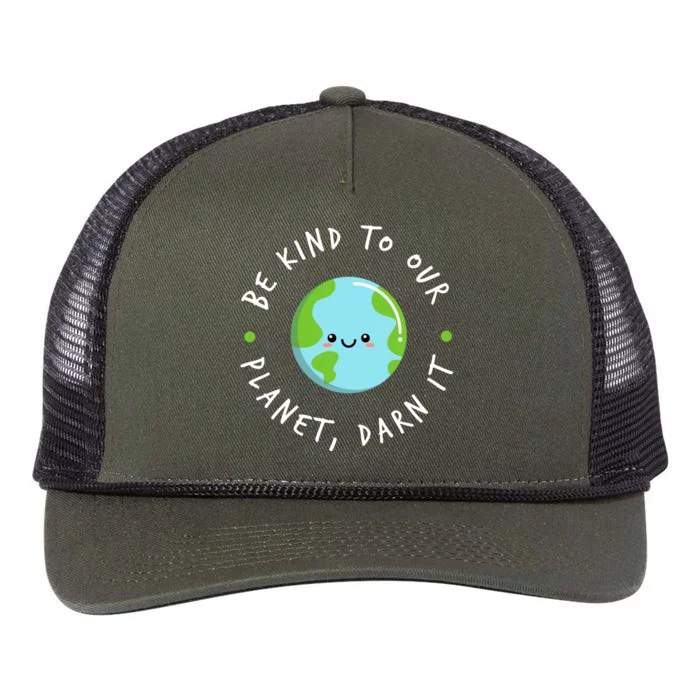 Be Kind To Our Planet Sustainable Cool Gift Retro Rope Trucker Hat Cap