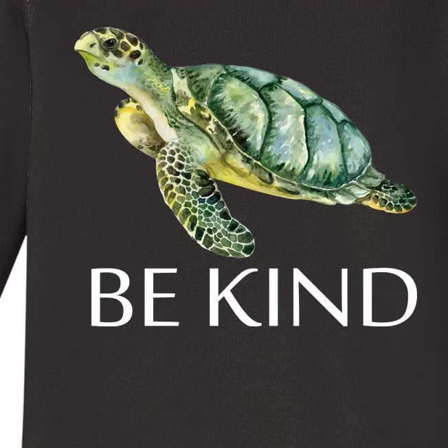 Be Kind Turtle Baby Long Sleeve Bodysuit