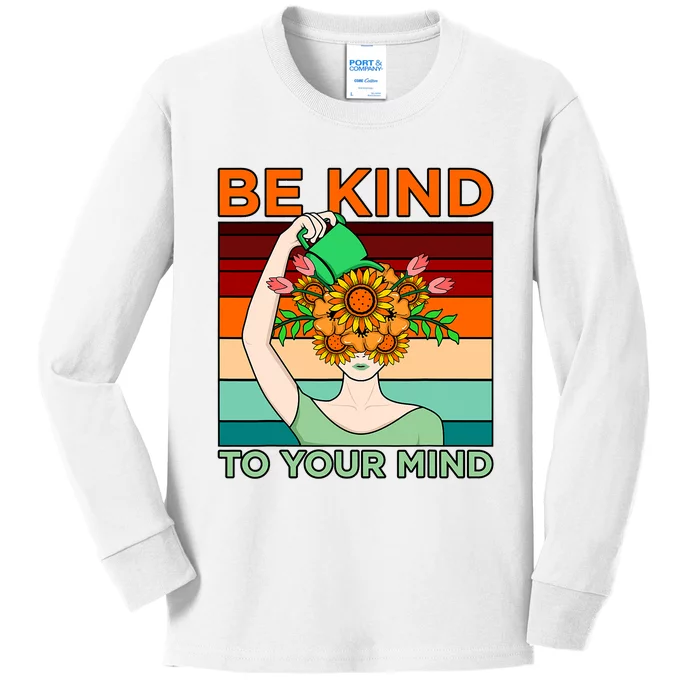 Be Kind To Mind Mental Health Awareness Supporter Graphic Kids Long Sleeve Shirt