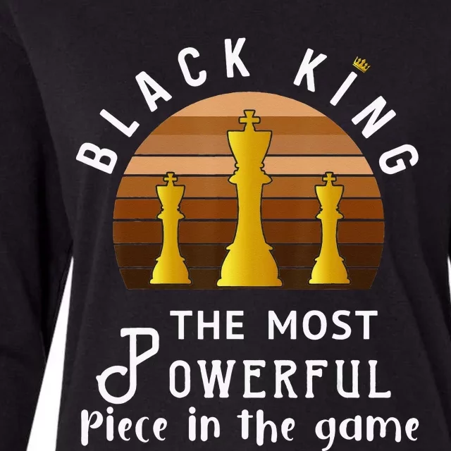 Black King The Most Powerful Piece in The Game Womens Cotton Relaxed Long Sleeve T-Shirt