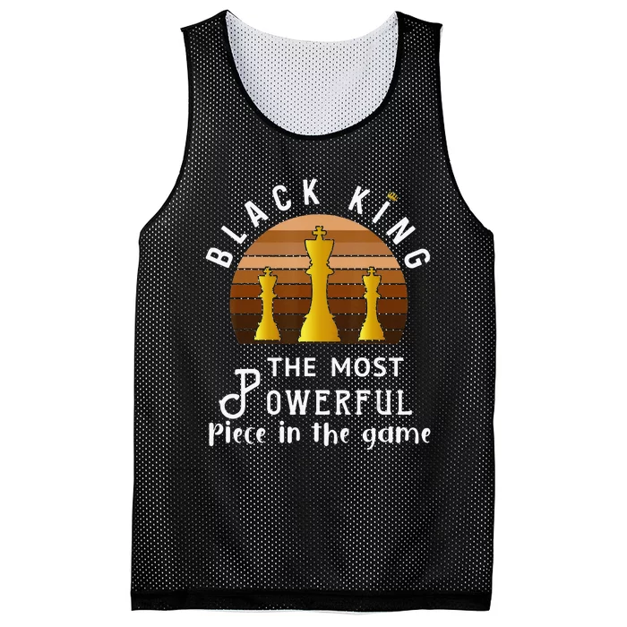 Black King The Most Powerful Piece in The Game Mesh Reversible Basketball Jersey Tank