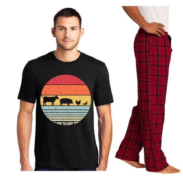 Be Kind To Every Kind Vegan Vegetarian Retro Tee Pajama Set