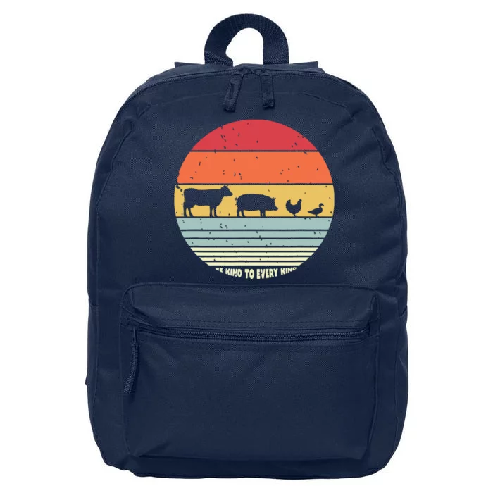 Be Kind To Every Kind Vegan Vegetarian Retro Tee 16 in Basic Backpack