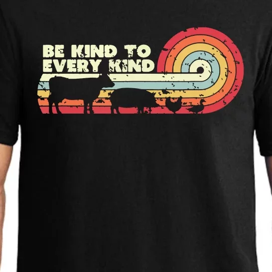 Be Kind To Every Kind Vegan Vegetarian Retro Tee Pajama Set