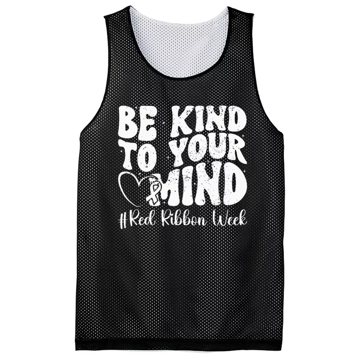 Be Kind To Your Mind Red Ribbon Week Groovy Kids Mesh Reversible Basketball Jersey Tank