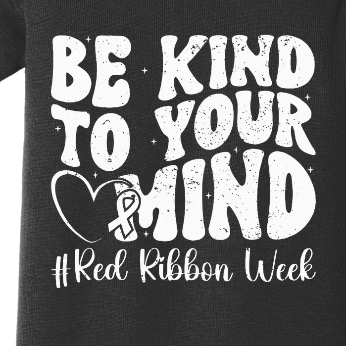 Be Kind To Your Mind Red Ribbon Week Groovy Kids Baby Bodysuit