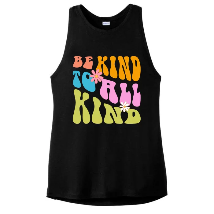 Be Kind To All Kind Colorful Retro Quote Ladies Tri-Blend Wicking Tank