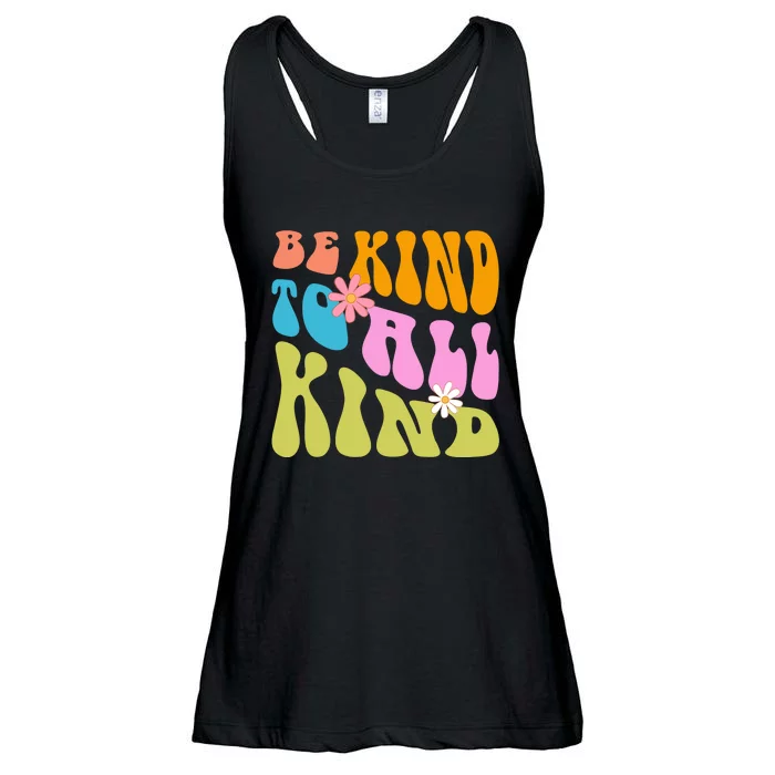 Be Kind To All Kind Colorful Retro Quote Ladies Essential Flowy Tank