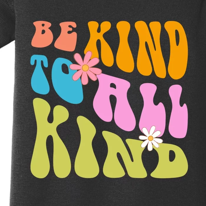 Be Kind To All Kind Colorful Retro Quote Baby Bodysuit