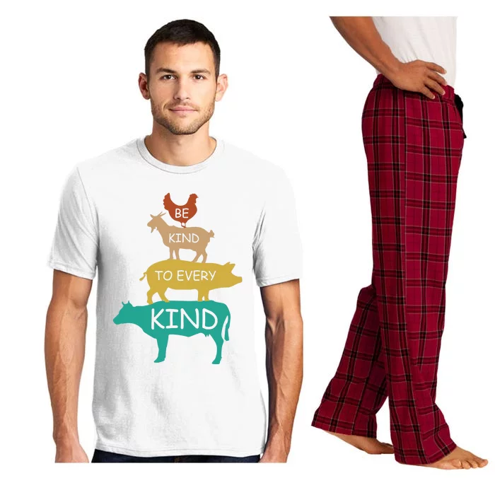 Be Kind To Every Kind Retro Vintage Funny Vegetarian Vegan Pajama Set