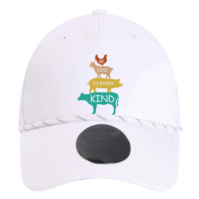 Be Kind To Every Kind Retro Vintage Funny Vegetarian Vegan Performance The Dyno Cap