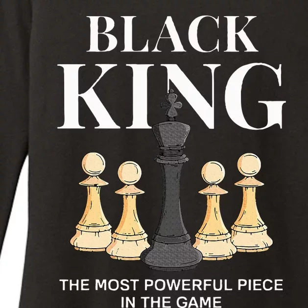 Black King The Most Powerful Piece In The Game Chess Womens CVC Long Sleeve Shirt