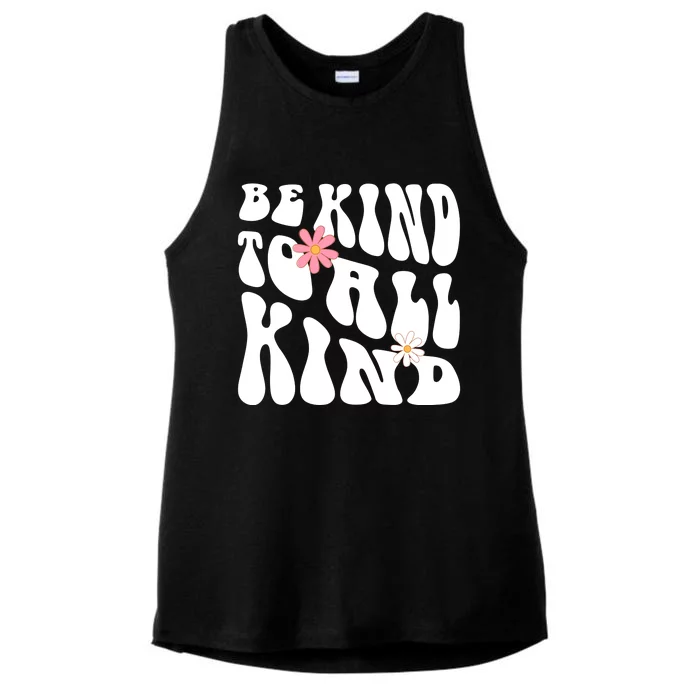 Be Kind To All Kind Retro Quote Ladies Tri-Blend Wicking Tank