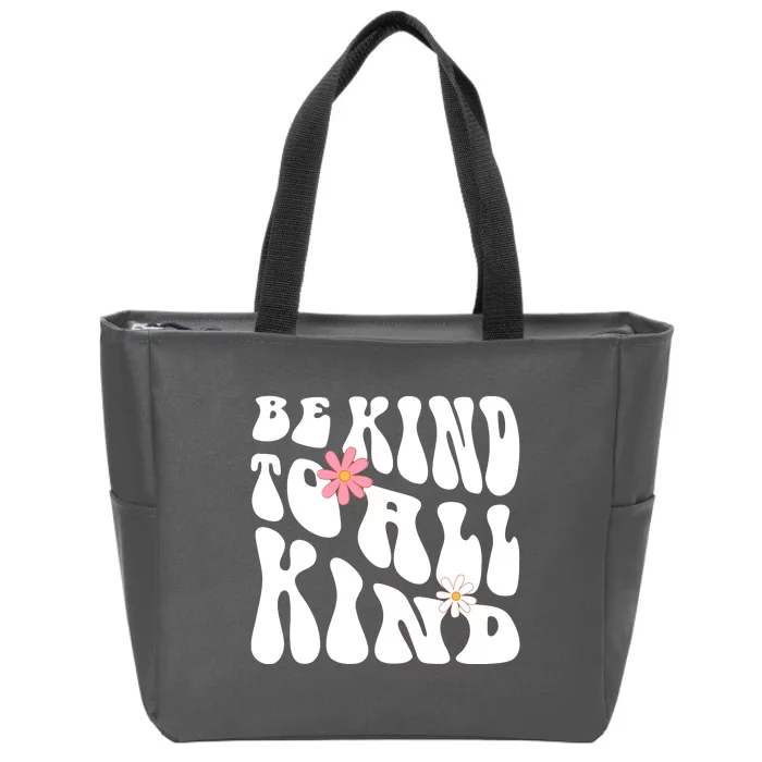 Be Kind To All Kind Retro Quote Zip Tote Bag