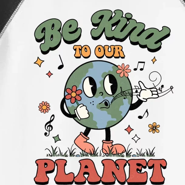 Be Kind To Our Planet Cute Groovy Earth Day Environtal Cute Gift Toddler Fine Jersey T-Shirt