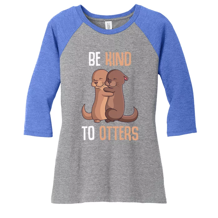 Be Kind To Otters Women Otter Women's Tri-Blend 3/4-Sleeve Raglan Shirt