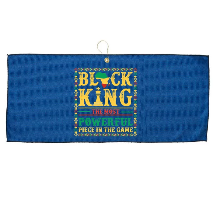 Black King The Most Powerful Piece In The Game Black History Large Microfiber Waffle Golf Towel