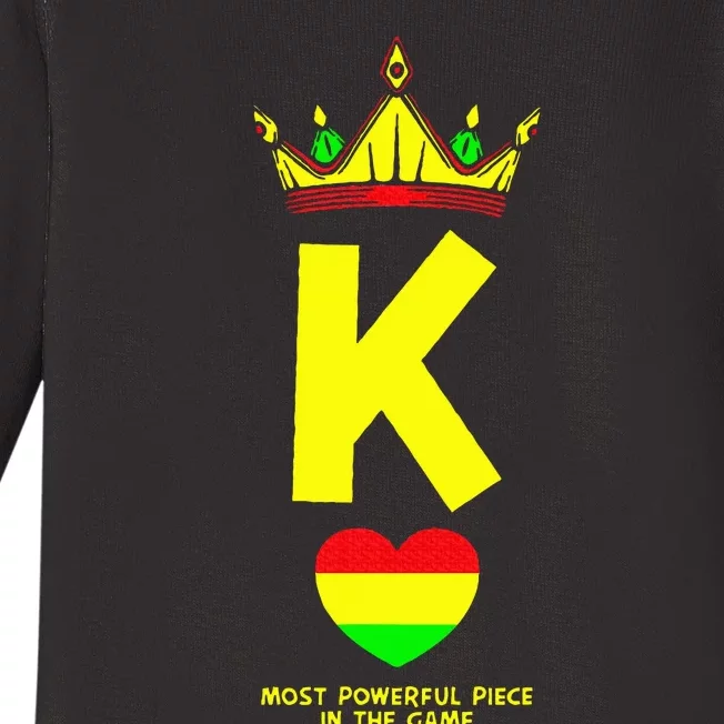 Black King The Most Powerful Piece In The Game Juneteenth Baby Long Sleeve Bodysuit