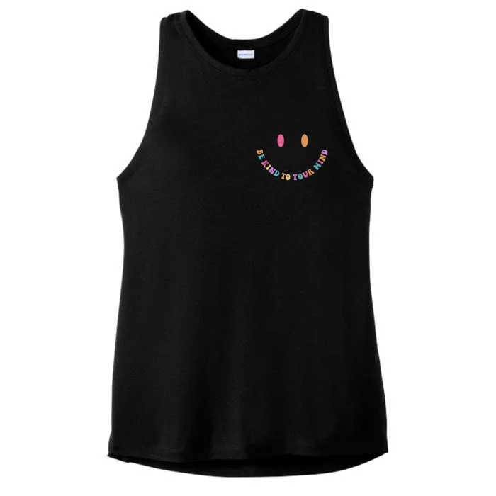 Be Kind To Your Kind Mental Health Matters Back & Front Front & Back Ladies Tri-Blend Wicking Tank