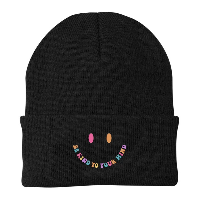 Be Kind To Your Kind Mental Health Matters Back & Front Front & Back Knit Cap Winter Beanie