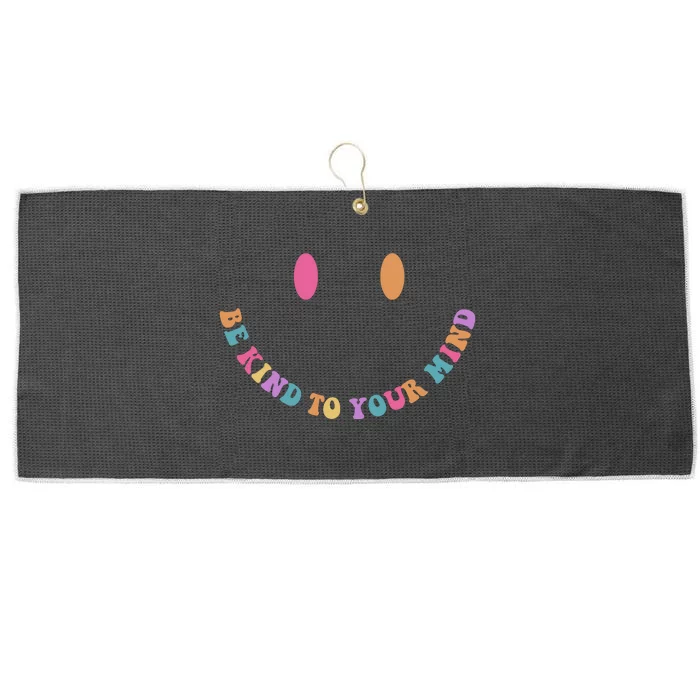 Be Kind To Your Kind Mental Health Matters Back & Front Front & Back Large Microfiber Waffle Golf Towel