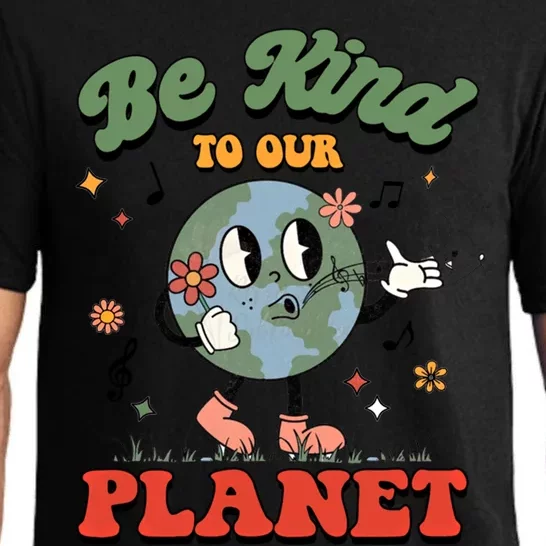 Be Kind To Our Planet Funny Retro Save The Earth Gift Pajama Set