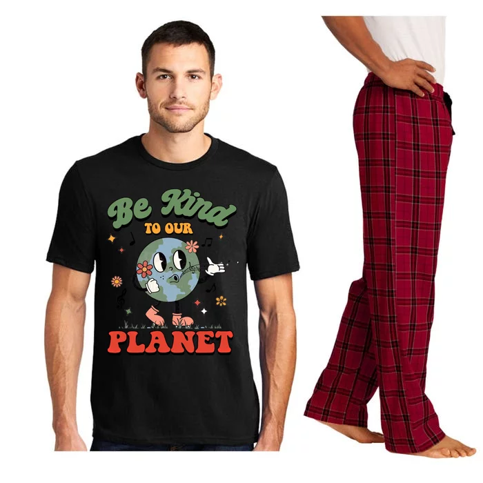 Be Kind To Our Planet Funny Retro Save The Earth Gift Pajama Set