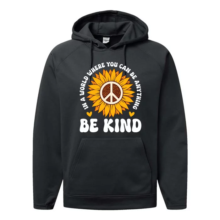 Be Kind Unity Day Orange Anti Bullying Unity Day Performance Fleece Hoodie