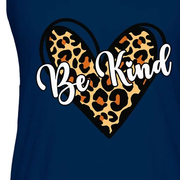 Be Kind Unity Day Orange Anti Bullying Leopard Heart Ladies Essential Flowy Tank