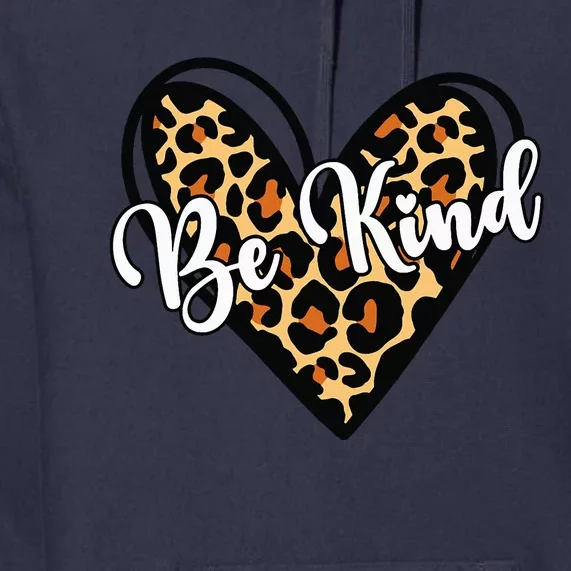 Be Kind Unity Day Orange Anti Bullying Leopard Heart Premium Hoodie