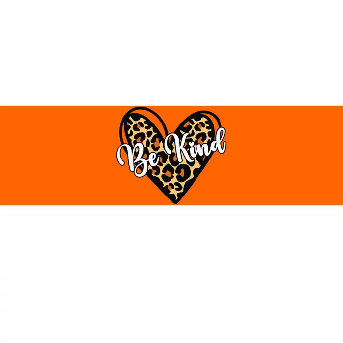 Be Kind Unity Day Orange Anti Bullying Leopard Heart Bumper Sticker