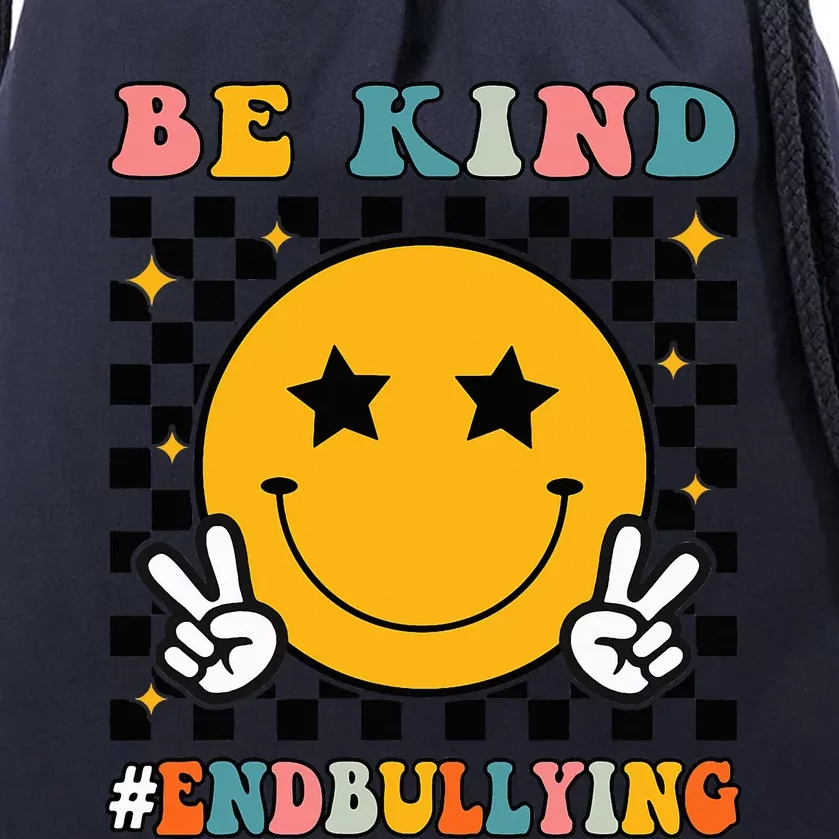 Be Kind Unity Day Orange Anti Bullying Smile Face Drawstring Bag