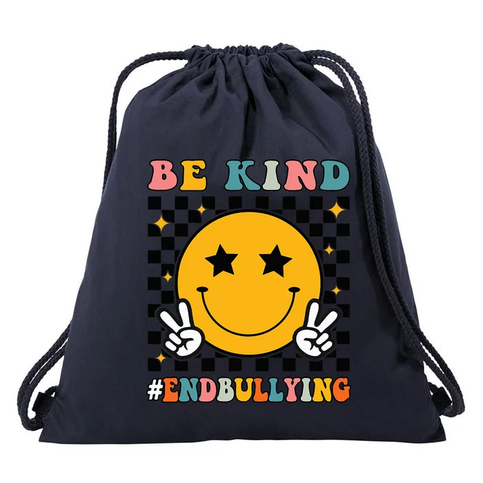 Be Kind Unity Day Orange Anti Bullying Smile Face Drawstring Bag