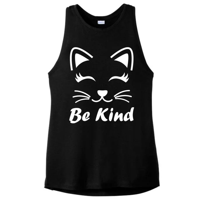 Be Kind Unity Day Anti Bullying Kitten Ladies Tri-Blend Wicking Tank