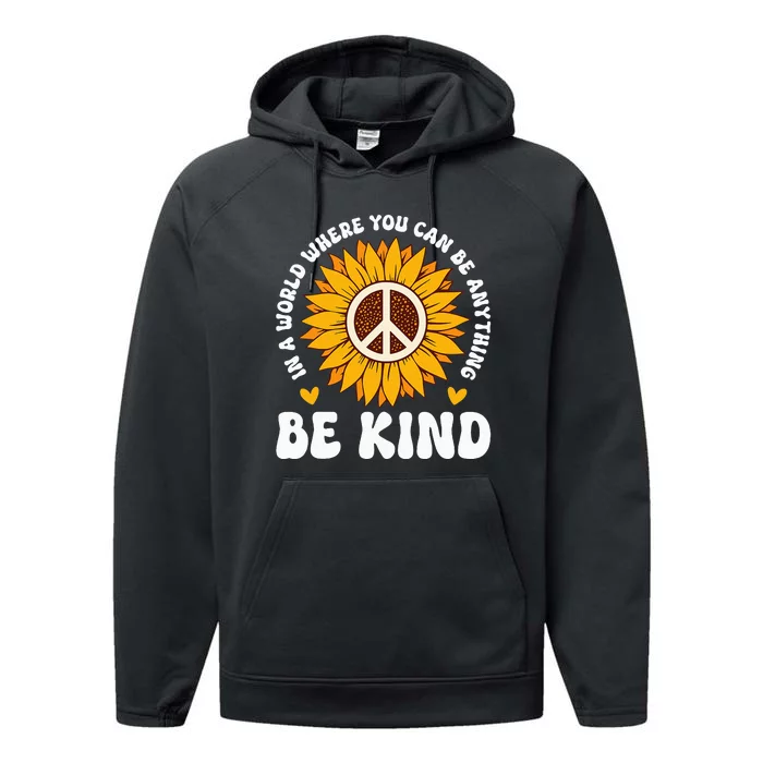 Be Kind Unity Day Orange Anti Bullying Unity Day Performance Fleece Hoodie