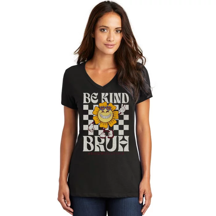 Be Kind Unity Day Orange Anti Bullying For Teachers Women's V-Neck T-Shirt