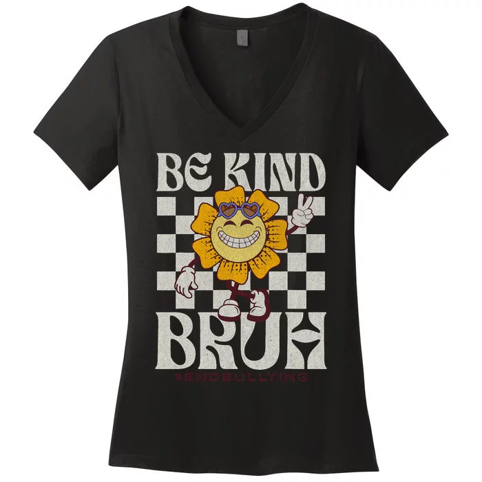 Be Kind Unity Day Orange Anti Bullying For Teachers Women's V-Neck T-Shirt