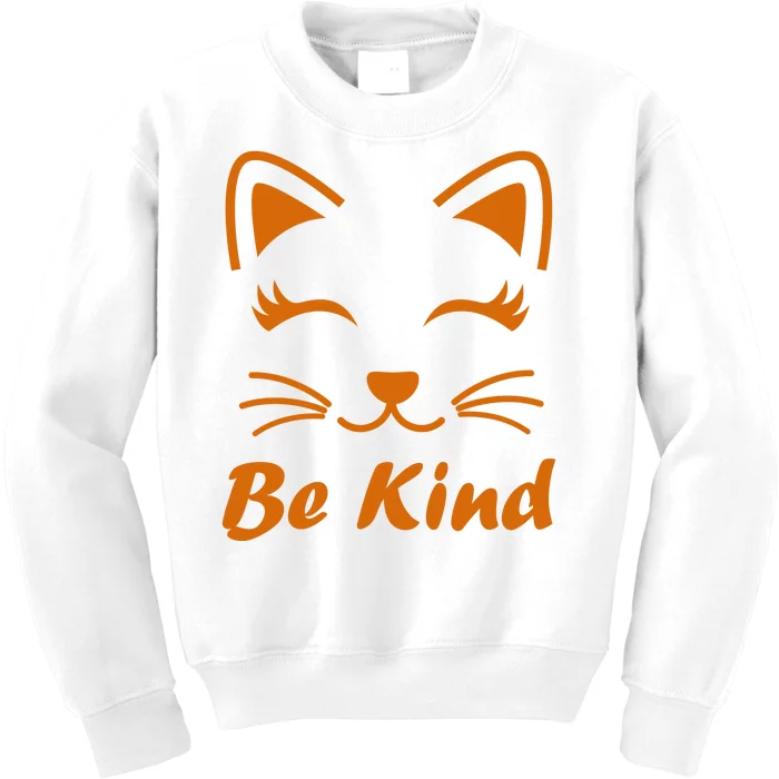 Be Kind Unity Day Orange Anti Bullying Kitten Kids Sweatshirt