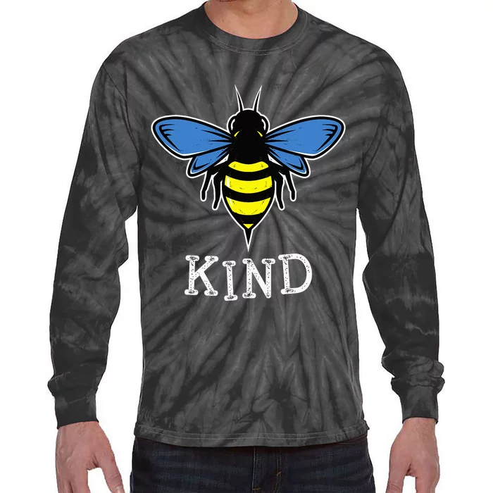 Bee Kind World Down Syndrome Awareness Day T21 Tie-Dye Long Sleeve Shirt