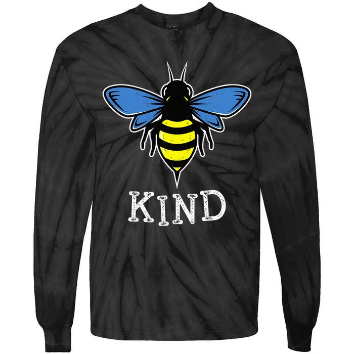 Bee Kind World Down Syndrome Awareness Day T21 Tie-Dye Long Sleeve Shirt