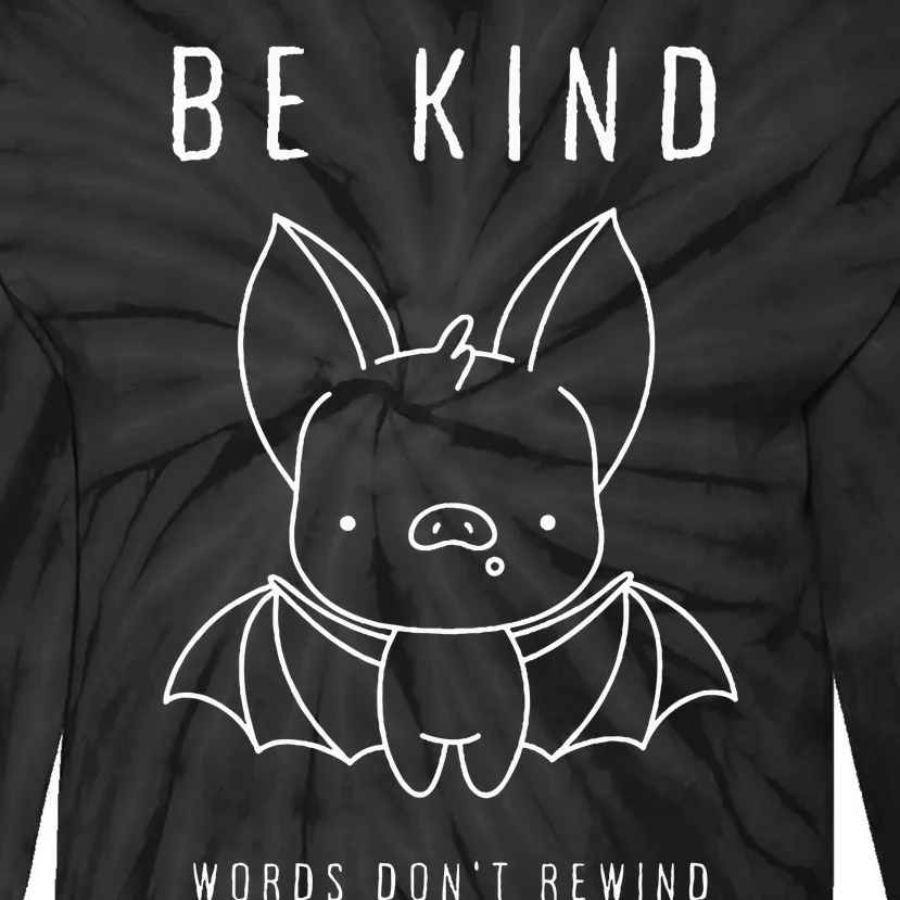 Be Kind Words DonT Rewind Cute Bat Tie-Dye Long Sleeve Shirt