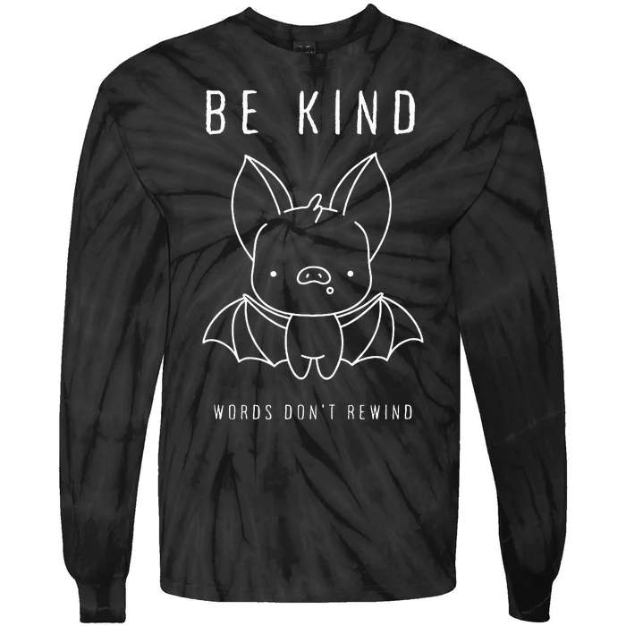 Be Kind Words DonT Rewind Cute Bat Tie-Dye Long Sleeve Shirt