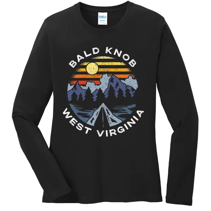 Bald Knob West Virginia Mountains Vacation Souvenir Ladies Long Sleeve Shirt