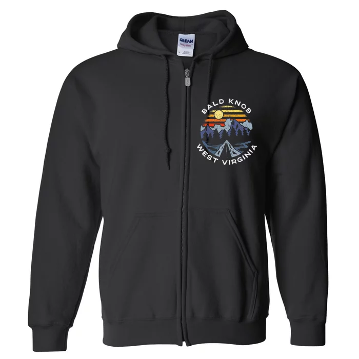 Bald Knob West Virginia Mountains Vacation Souvenir Full Zip Hoodie