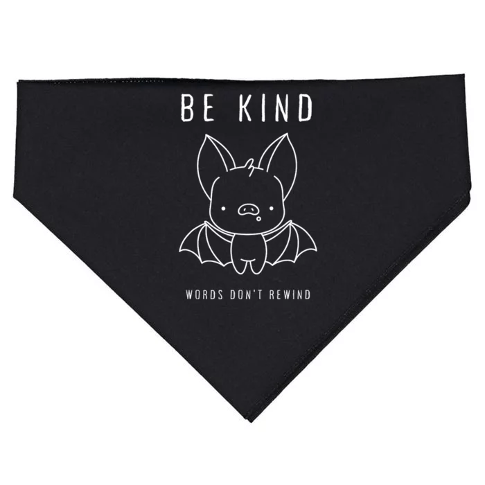 Be Kind Words DonT Rewind Cute Bat USA-Made Doggie Bandana