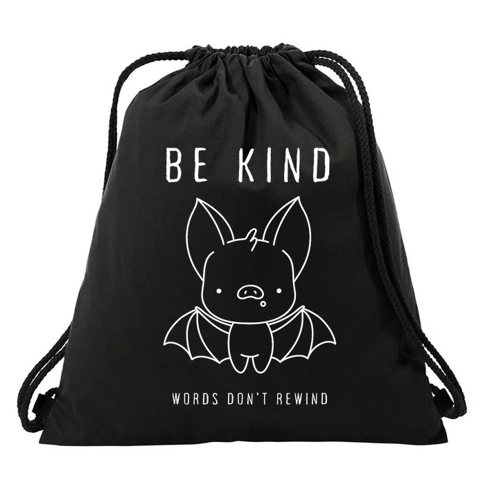 Be Kind Words DonT Rewind Cute Bat Drawstring Bag