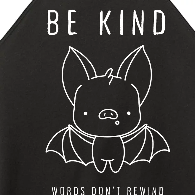 Be Kind Words DonT Rewind Cute Bat Women’s Perfect Tri Rocker Tank